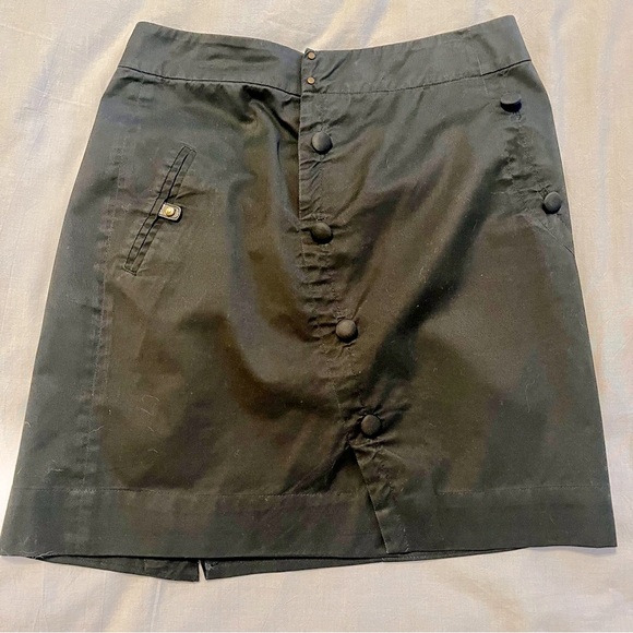 Leifsdottir Anthropology‎ Black Button-Front Mini Skirt Size 6 - Picture 1 of 14